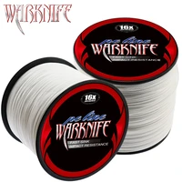 Warknife 16 Strands 100M - 2000M Hollow Core PE Braid Extreme Japan Braided Fishing Line 20LBs-500LBs Fishing Assist Line White 2