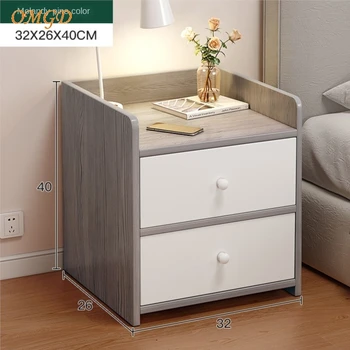 OMGD Comodino Camera da letto di casa Nuovo piccolo semplice e moderno Net Rosso Camera in affitto con semplice serratura Comodino Mesita Para Cama 1