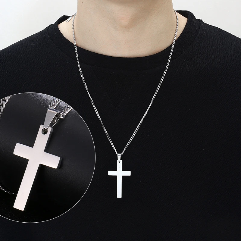 Fashion Stainless Steel Cross Pendant Necklace For Women