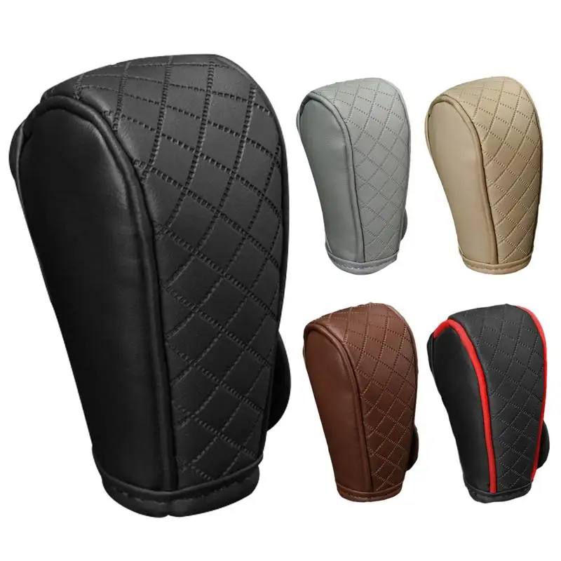 

Car Manual Gear Shift Knob Cover PU Leather Non-slip Cover Dustproof Protector For Car Shift Stick Knob Auto Accessories