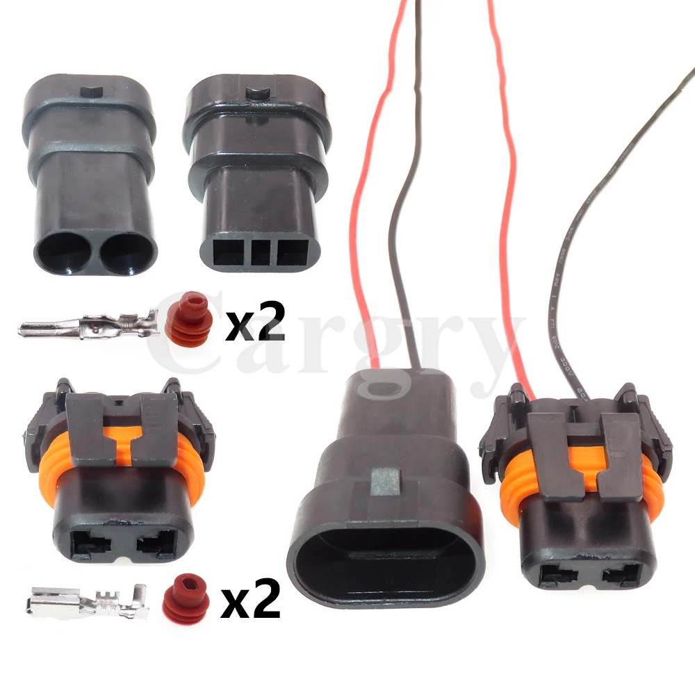 

1 Set 2P 12059183 Car Starter Hernia Lamp Wiring Terminal Socket Auto HID Controller Male Female Waterproof Connector