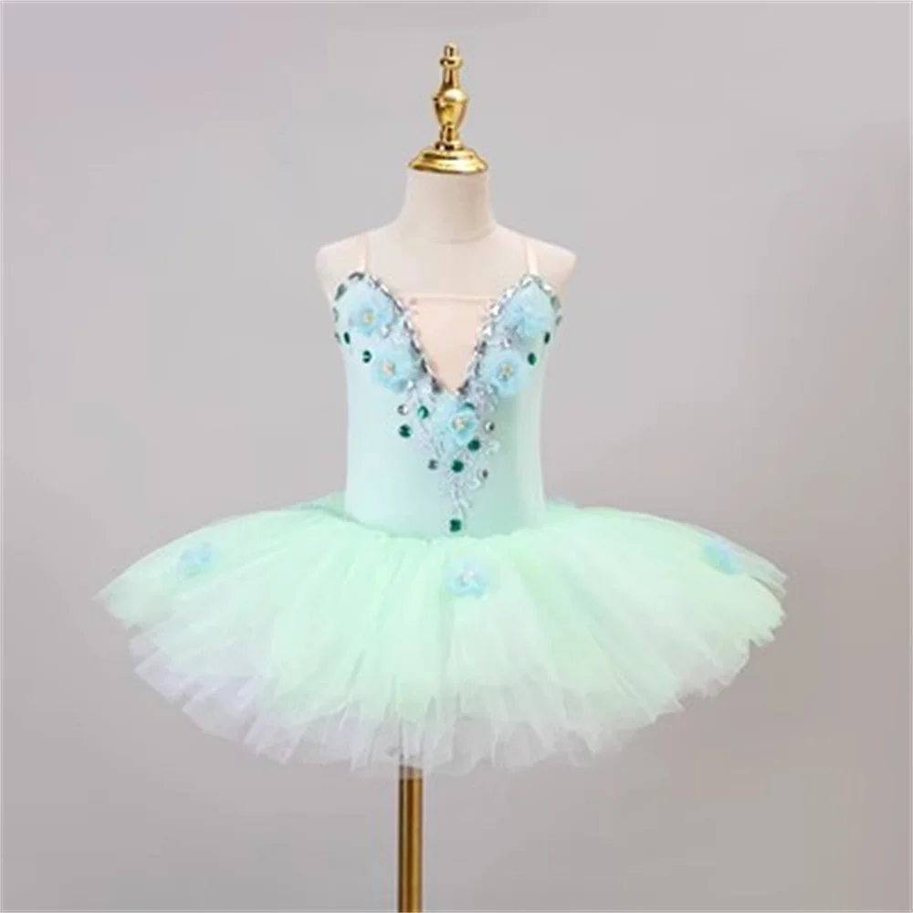

New Arrivals Pink cute girl ballet tutu dress Children's Ballet dance Costumes Fruit green chest small flower performance suit