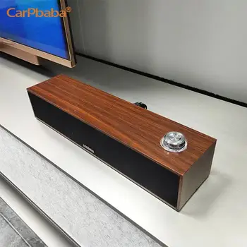 Carpbaba E350M Soundbar Home Theater Wired Bluetooth Speaker Computer Subwoofer Echo Wall Desktop Wooden Soundbox HiFi Stereo 3