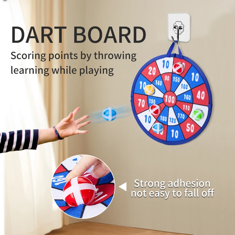 Kid Basketball hoops Dartboard Set With Adhesive Balls Indoor Outdoor Sports Toys Games For Children Christmas Present Birthday 4