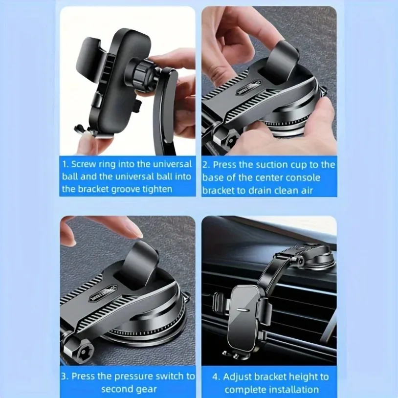 Universal Auto Cellphone Navigation Holder Car Phone Bracket Dashboard Desk Windshield Hanging Phone Holder 360 Degree Rotation