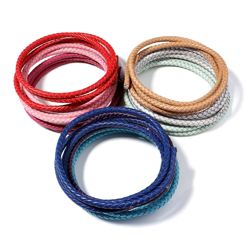 Description Picture 6 of item1M/Lot 6mm Braided Genuine Leather Cord Round Thread Rope For Ornament Making DIY Sewing Crafts Handmade Clothing Accessories
