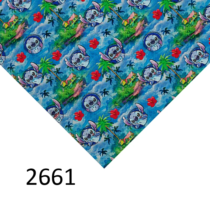 20*33cm DIY bow material A4 cartoon lilo and stitch print vinyl synthetic faux synthetic leather sheet 2668 