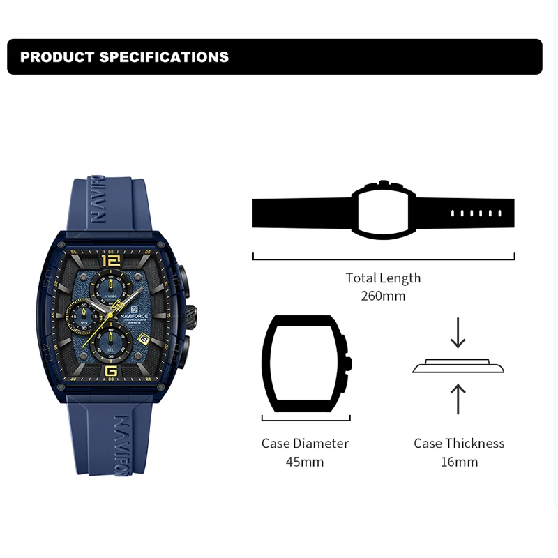 Top Brand NAVIFORCE Fashion Watches for Men Quartz Silicone Strap 50M Waterproof Date Original Man's WristWatch Reloj Hombr 2025 view 3