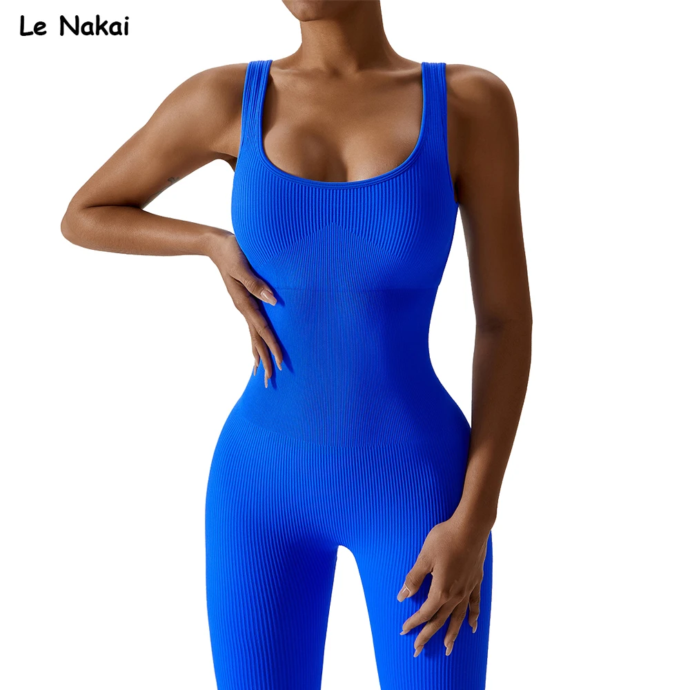 OnePiece Ribbed Seamless Yoga Suit for Women Tummy Control Boody Suit  Stretchy Jumpsuit Workout Gym Set Fitness Sports Clothing - AliExpress