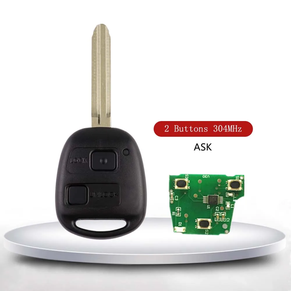 304/314/315/433Mhz مفتاح السيارة عن بعد لتويوتا يارس كامري كورولا أفينسيس كارينا Rav4 برادو تاراجو لكزس ES RX 4C 4D67 4D68 رقاقة
