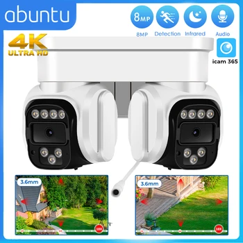 8MP 4K Dual PTZ Wifi Camera 10X Digital Zoom Outdoor Surveillance Camera Human Detection 4MP HD CCTV Security Camera iCam365 APP 1