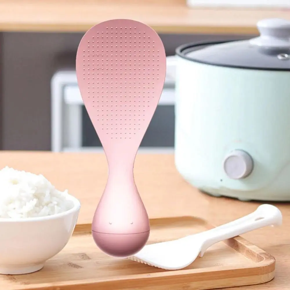 Creative Tumbler Anti-Stick Plastic Rice Spoon Can Stand Cartoon Gravity Tumbler Kitchen Tool