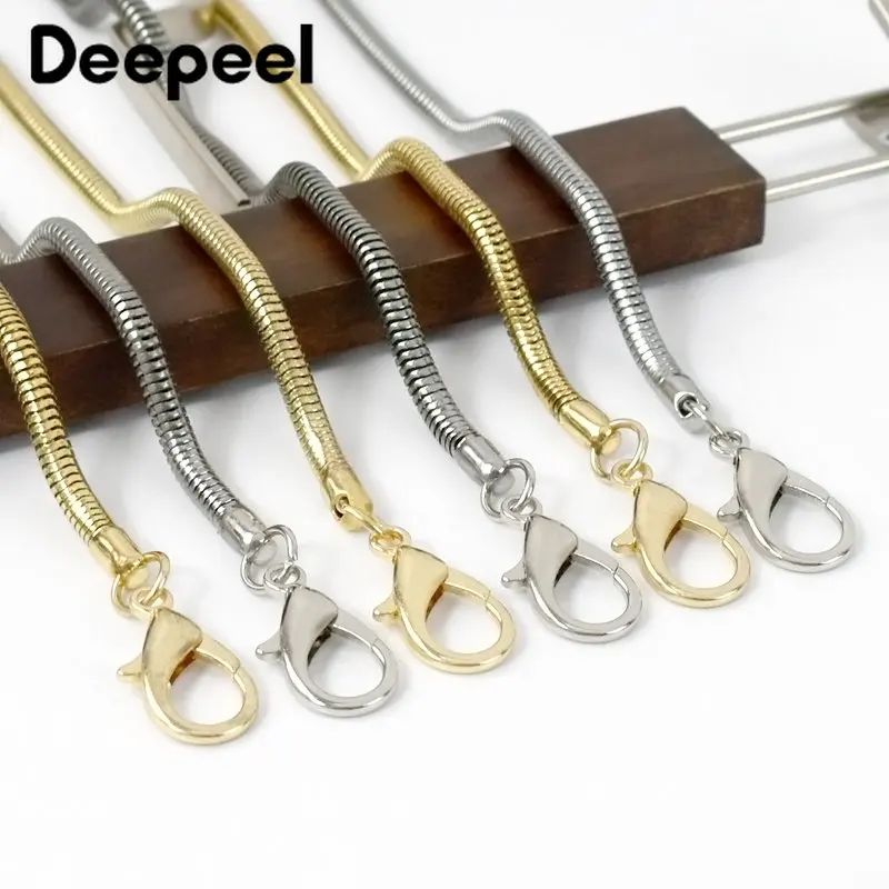 1Pc Deepeel 120cm Fashion Snake Bone Chain Metal Bags Strap Chains Handbag Crossbody Bag Straps Replacement Hardware Accessories