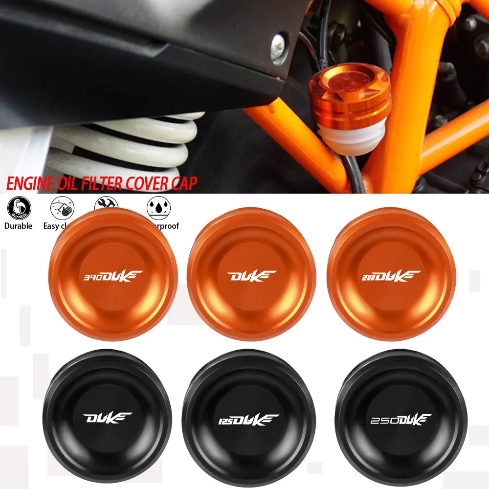 

Motorcycle Engine Oil Filter Cover Cap Engine Tank Covers Oil Caps For KTM Duke 125 200 390 RC125 RC200 RC250 RC390 2023 2022