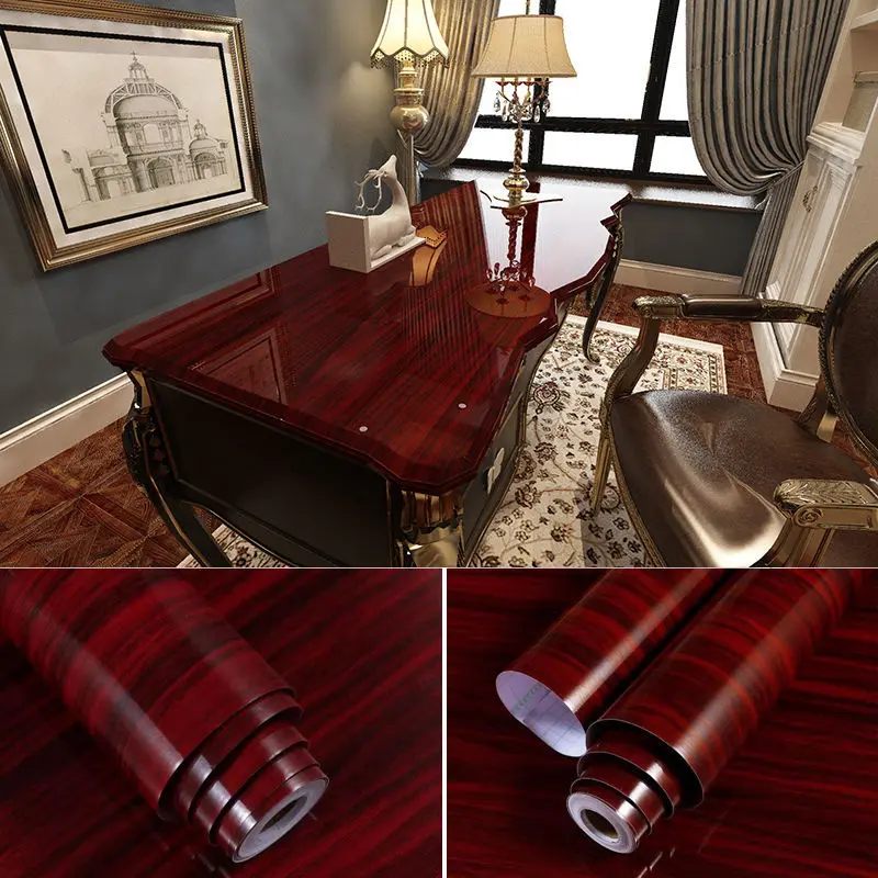 Wood Grain Vinyl Contact Paper for Home Renovation - Self-Adhesive & Waterproof Decor