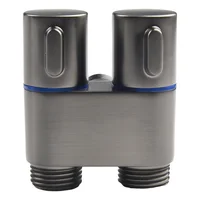 G1/2 1 In Two Out Double Control Washing Machine Faucet Toilet Triangle Valve For Bathroom Toilet Washing Machine Faucets 1
