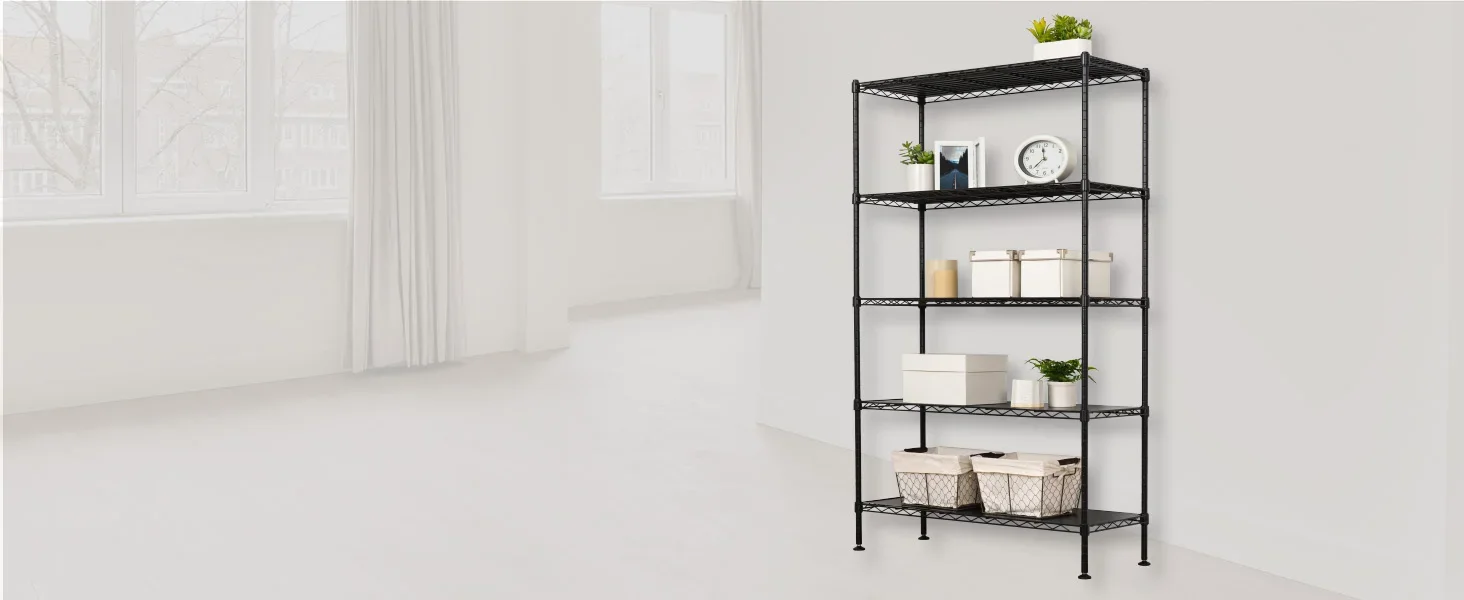 steel wire shelf storage unit metal shelving bins garage warehouse commercial liners adjustable rack