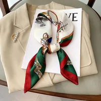 70cm Hair Print Summer Silk Feeling Scarf For Women Fashion Neck Tie Hand Bag Foulard Wrist Kerchief Shawl Wraps Hajib - Image 2