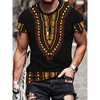 African Ethnic Pattern T-Shirt For Men Tribal Dashiki 3D Printed Tees Summer Casual Short Sleeve Loose T Shirts Round Neck Tops