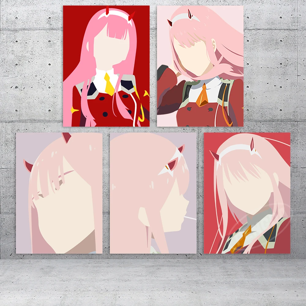 

Canvas Prints Darling In The Franxx Wall Art Poster Japanese Animation Painting Home Decor Zero Two Modular Pictures Living Room