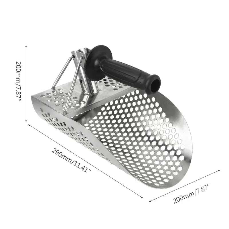 Metal Detector Sand Scoops Beach Stainless Shovel Treasure Detecting Hunting Stainless Steel Hex Gold Digging Filter Tool