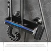 Newly Piano Digital Shower Set of 12 Inch Rainfall Shower Head Hot Cold Bathroom Mixer Faucets Brass Grey Digital Shower System 5