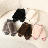Windproof Warm Women's Gloves - Autumn Winter Faux Fur & Faux Suede, Touch Screen, Thickened Fleece for Cold Protection