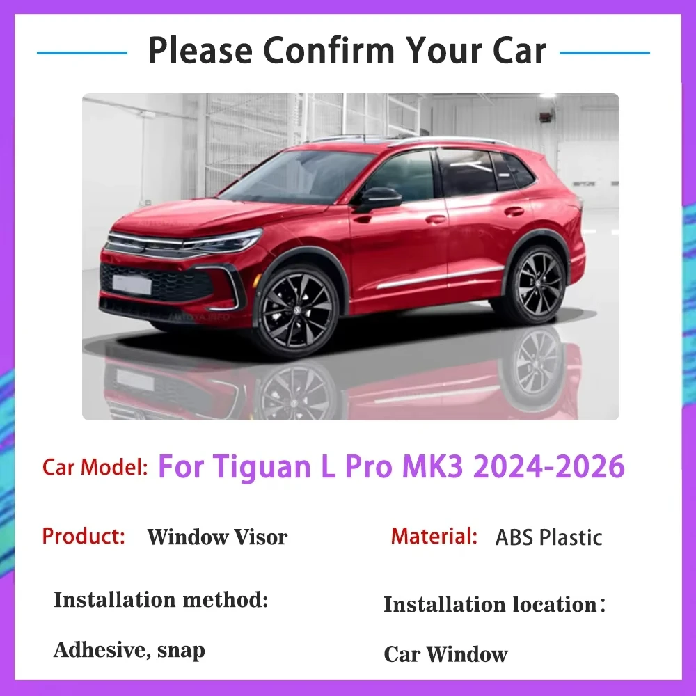 Car Window Visors For Volkswagen VW Tiguan L Pro MK3 LWB-Accessories Deflector Windshields Weathershields Auto Tools