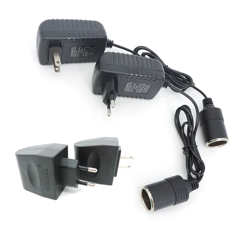 AC 220V To DC 12V 0.5a 1a 2a Car Cigarette Lighter Adapter EU Plug