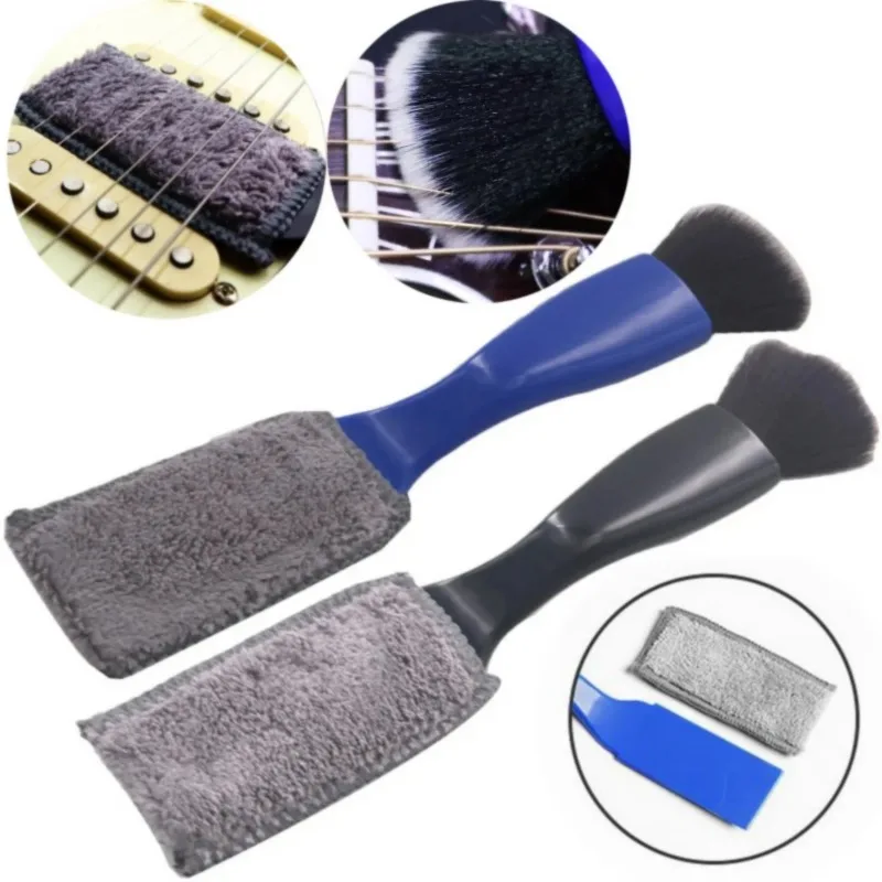 Double-Headed Guitar Cleaning Brush Dust Brush for Guitar Care String Fretboard Musical Instrument Care Tool 1PCS