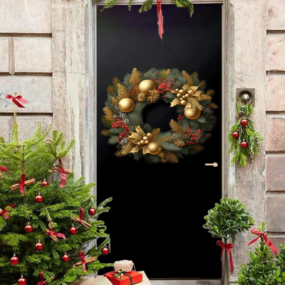 Christmas Tree Door Cover House Star Decals Stickers for Christmas  Decoration Wall Decals Party Christmas Party Theme Supplies - AliExpress, image size:992x992