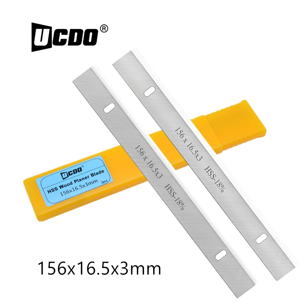 HSS Thickness Planer Blade Wood Planer Knife 6" 2pcs 156x16.3x3mm for Woodworking Power Tools Accessories