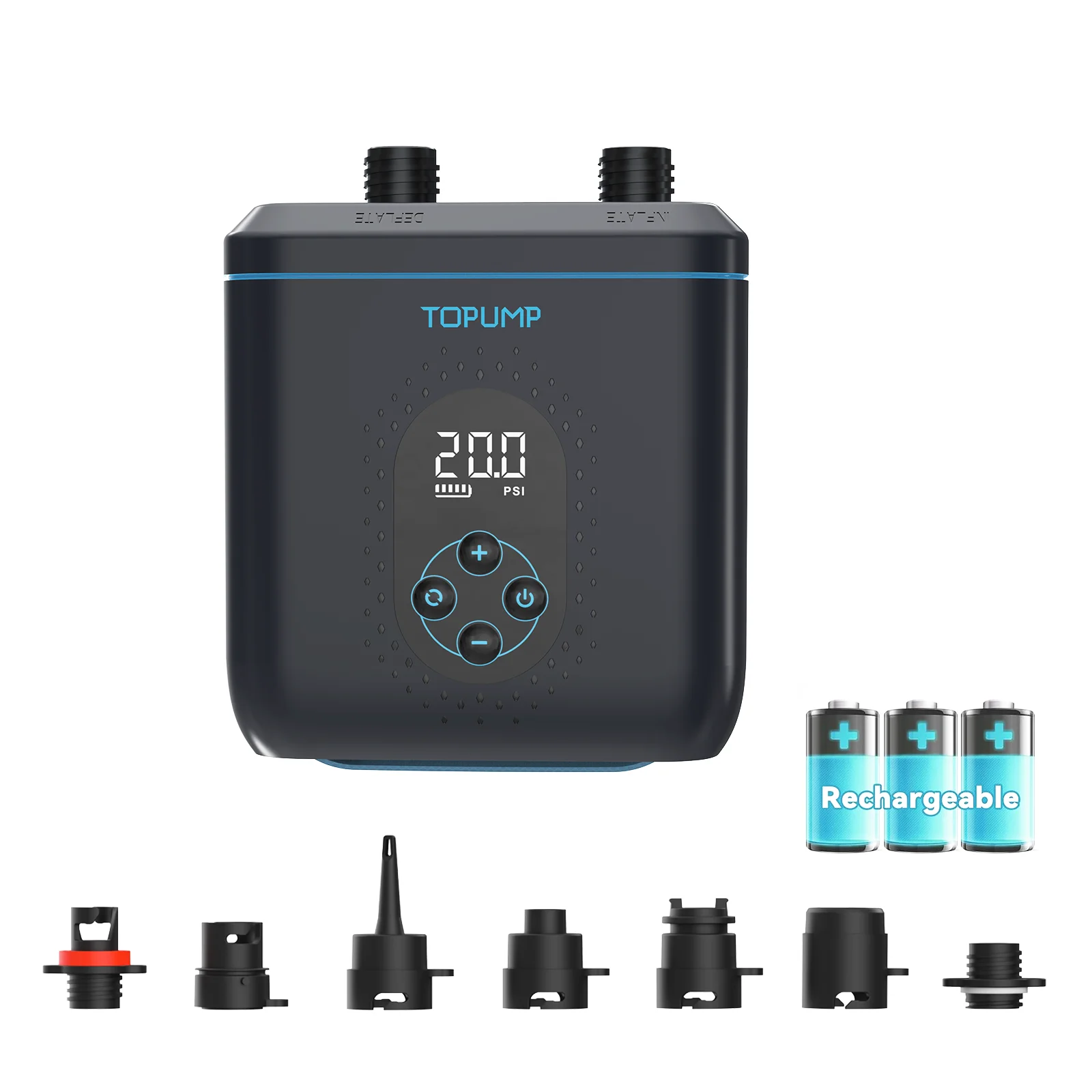 Pompe électrique 20PSI 4000mAh pour kayak gonflable, SUP, bateau PVC et matelas de tente - Accessoires pêche