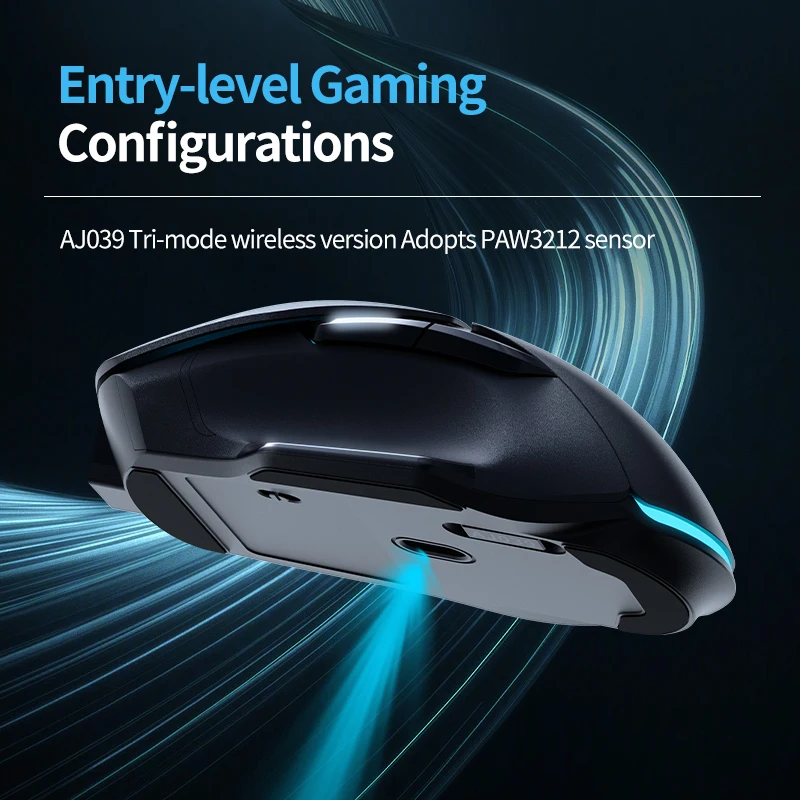 AJAZZ AJ159PRO Mouse 2.4G bedrade BT|RGB Magnetisch Screen Opladen Dock| Lichtgewicht|42K (AJ159PRO, Zwart) (Wit
