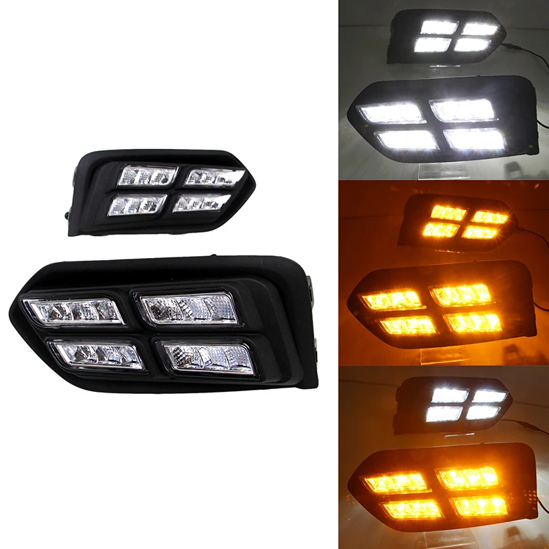 

2pcs 12V Driving Daytime Running Lights Turn Signal Fog Lamp Indicator Light for Honda City 2017-2018 Car Lighting Accessories