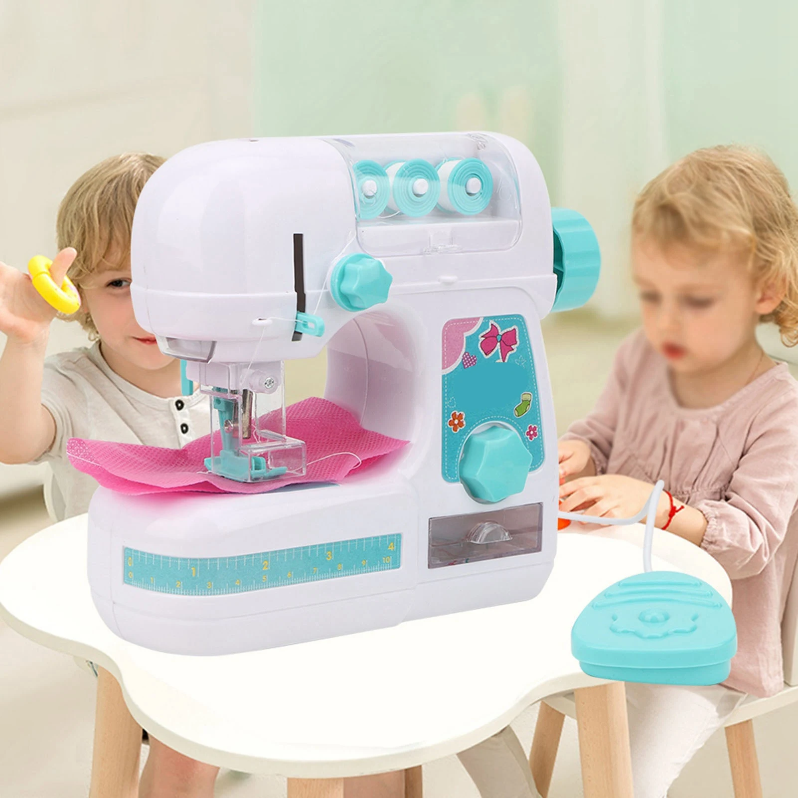 ZK20 Electric Medium Size Sewing Machine Toys Educational Interesting Toy for Girls Children 4