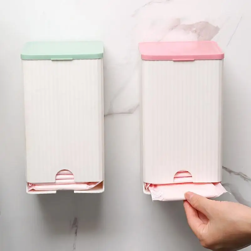 Bathroom Napkin Holder Wall Mount Paper Towel Dispenser Multifunctional Sanitary Napkin Storage Box Restroom Cotton Swab 4