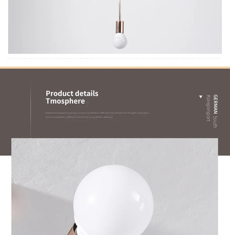 Description Picture 6 of itemNew Modern Pendant Lights Bed Room Industrial Lamp Nordic Lamp Hanging Lights Luxury Bedroom Light Dining Room E27 Pendant Lamp