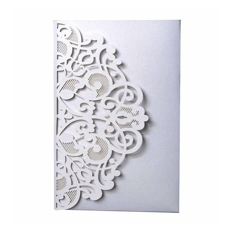 50pcs Laser Cut Wedding Invitation Card Covers Customize Favors Business Greeting RSVP Card Wedding Decoration Party Supplies greeting cards,wedding invitations