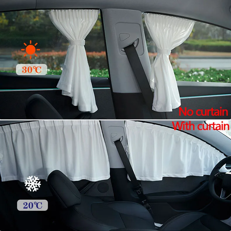 For Tesla Model Y 2020-2025 ice crystals Side Window Privacy Trim Sunshade Car F
