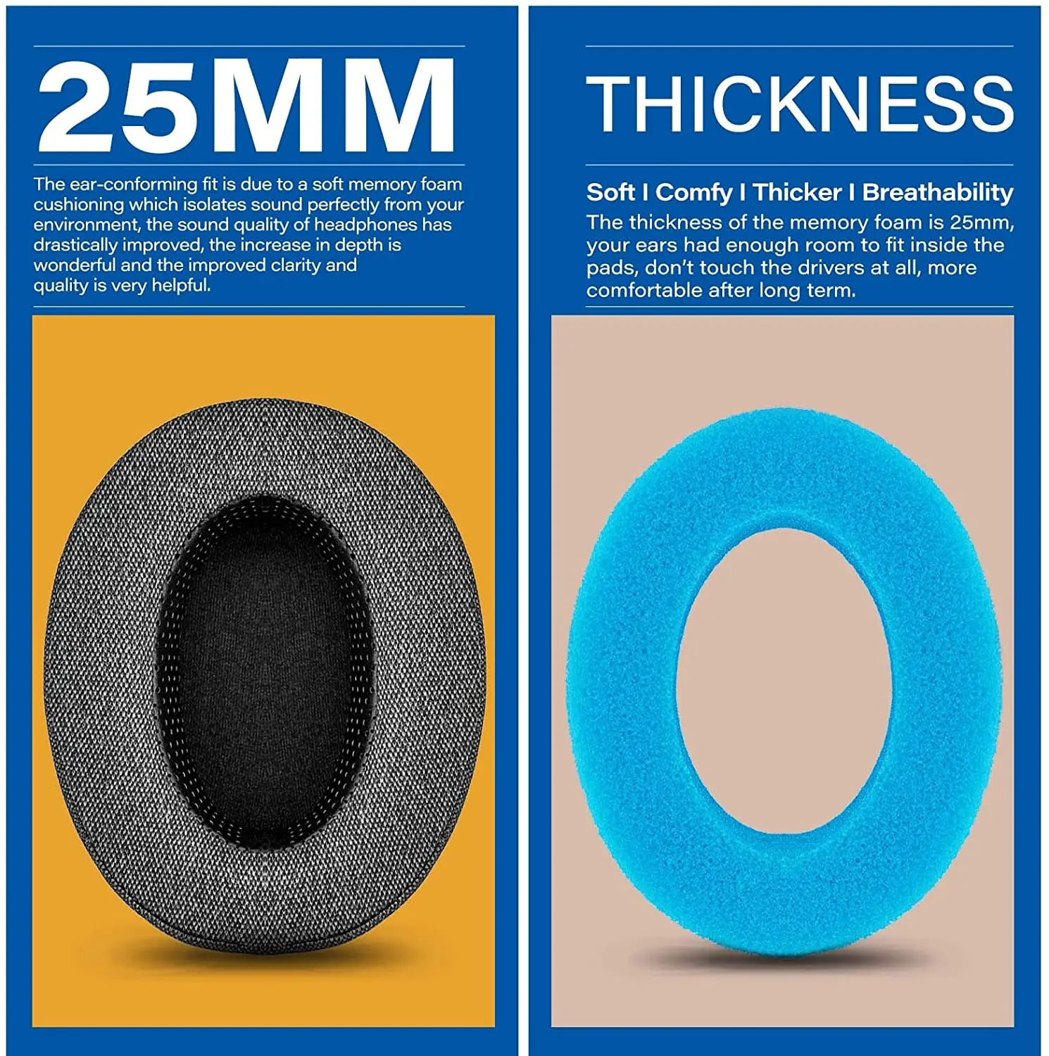 Premium Replacement Earpads for Gaming & Music Headphones