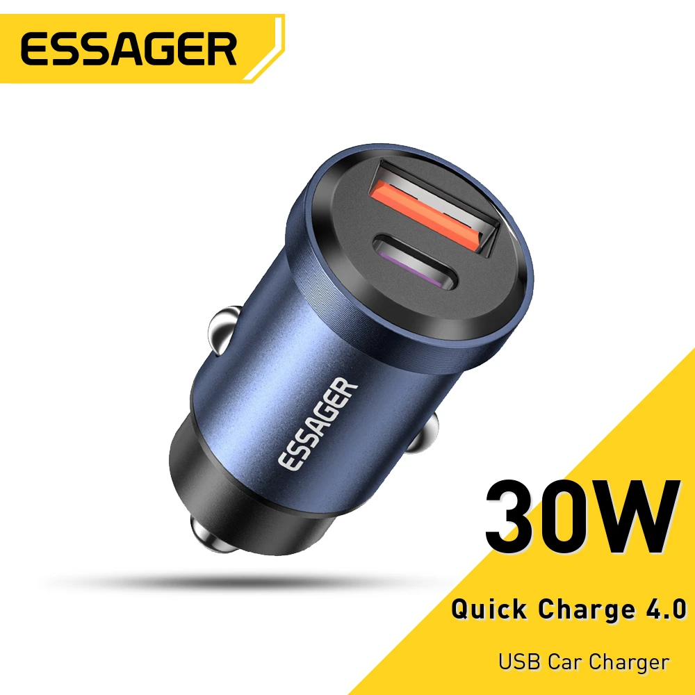 Essager USB Car Charger Quick Charge 4.0 QC4.0 PD3.0 SCP 5A Type C 30W
