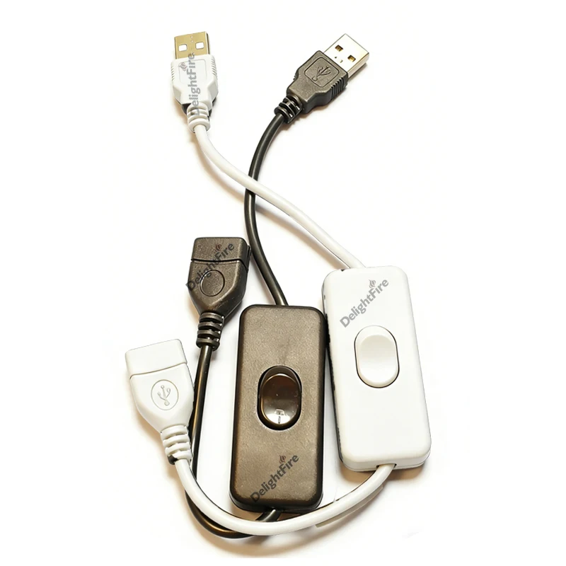 USB 전원 케이블 ON/OFF 스위치 포함 28cm 연장 코드 2핀 5V 코드 드..