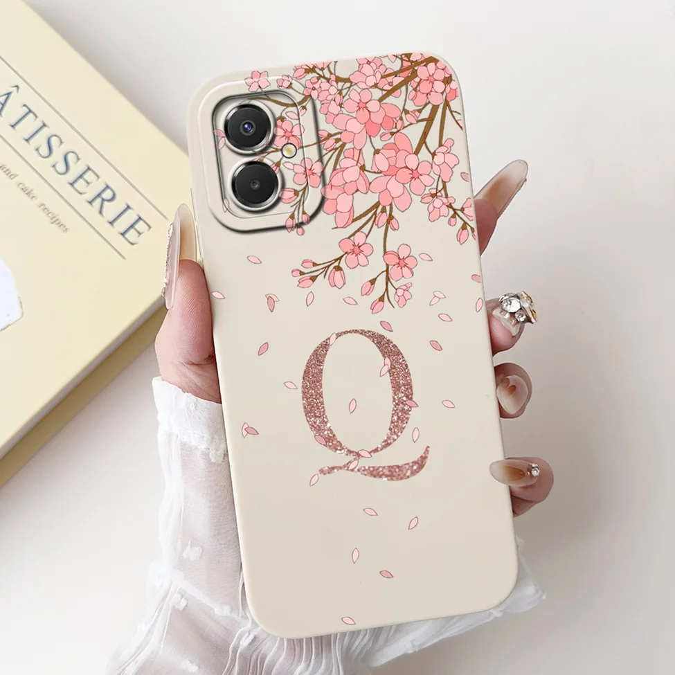 Luxury Floral Crown Silicone Shockproof Bumper Phone Case with A-Z Letter Personalization