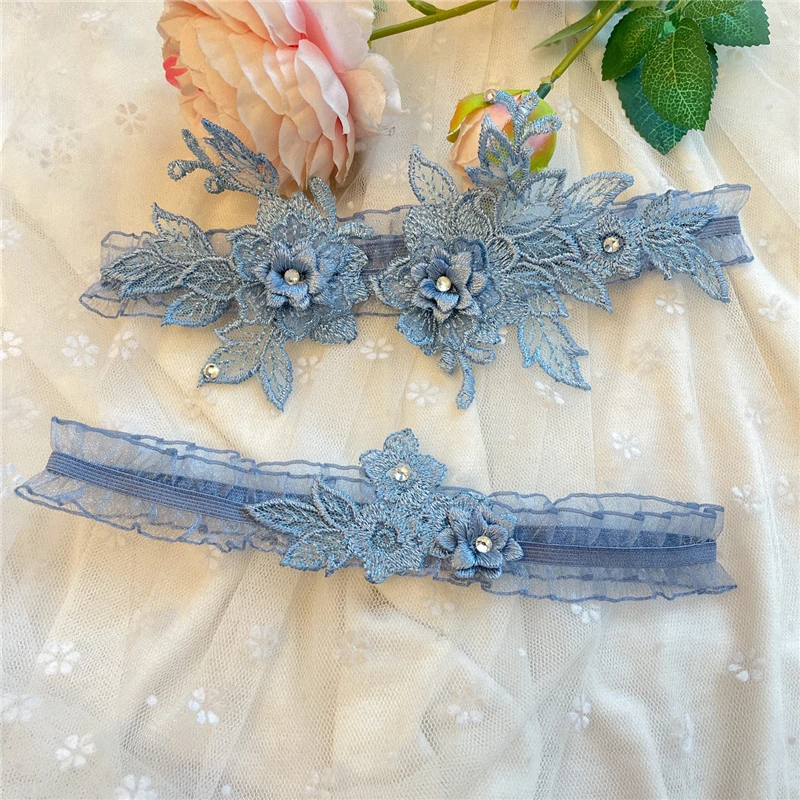 Description Picture 6 of item1 Pair Womens Sexy Elastic Garters Girls Cosplay Lace Floral Thigh Ring Garter Bride Wedding Party Bridal Accessories
