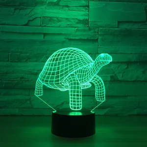 Wholesale Turtles Small Night Light Acrylic 3d Colorful Night Lamp Custom Made Remote Control Base Creative Light Fixtures