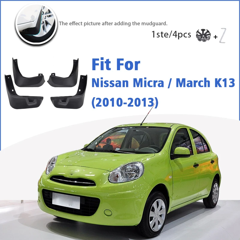 

Mudguard For Nissan Micra / March K13 2010 2011 2012 2013 Front Rear 4pcs Mudflaps Mudguards Car Accessories Splash Guard Fender