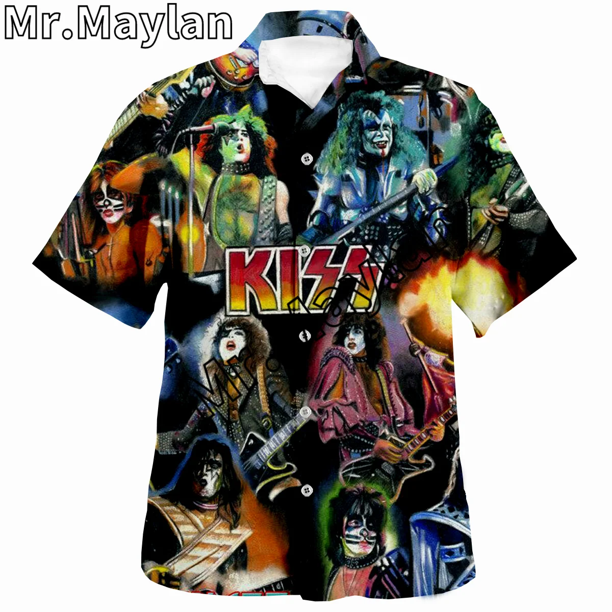 

Rock Kiss Band 3D Printed Shirt Hawaii Shirt Men Summer Short Sleeve Shirt Men Shirts 2023 Oversized 5XL shirt Chemise Homme-088