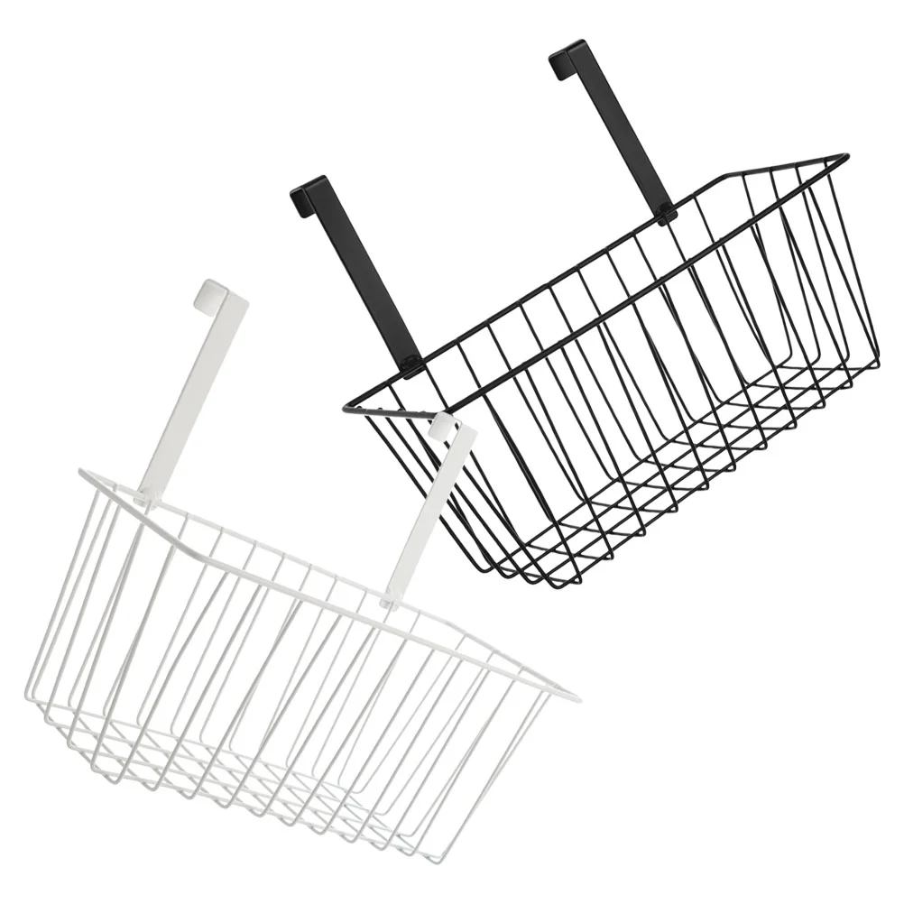 

2 Pcs Hanging Basket Flower Pot Stand Bathroom Toiletries Rack Seasoning Supply Sundries Wire Metallic Line