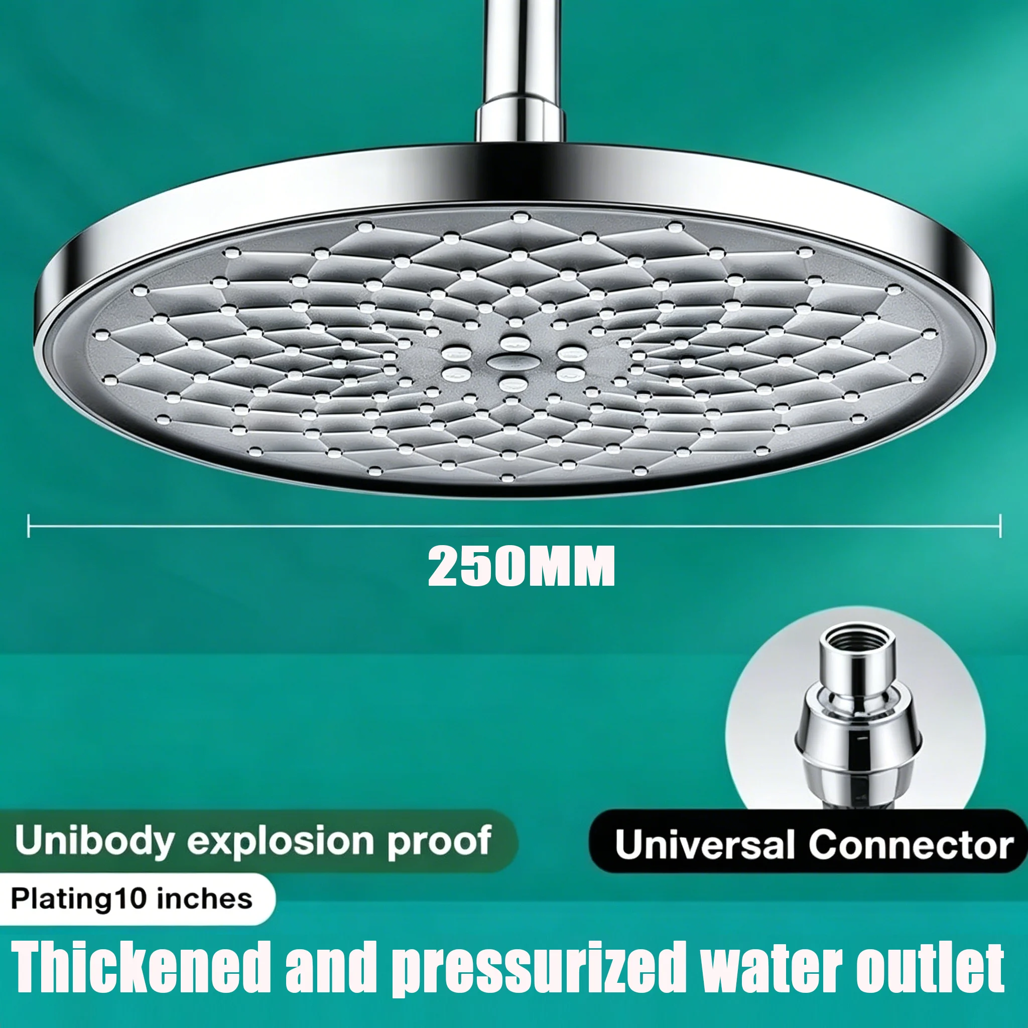 Ceiling Mounted High-Pressure Rainfall Shower Head Set with Three Flow Modes